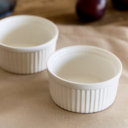 TINEO White Ceramic Casserole Dish Set of 2 - 9 cm