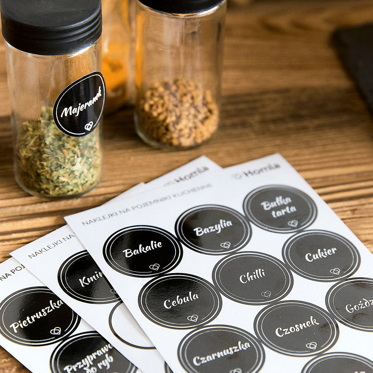 OTTO Round Stickers Set of 45 for Kitchen Spice Jars