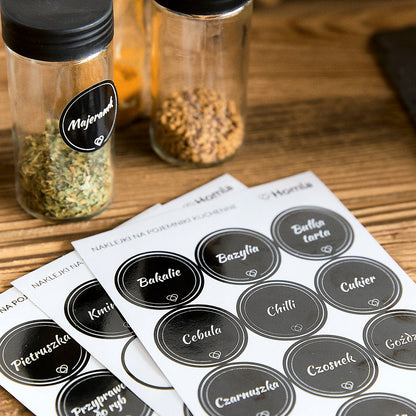 OTTO Round Stickers Set of 45 for Kitchen Spice Jars