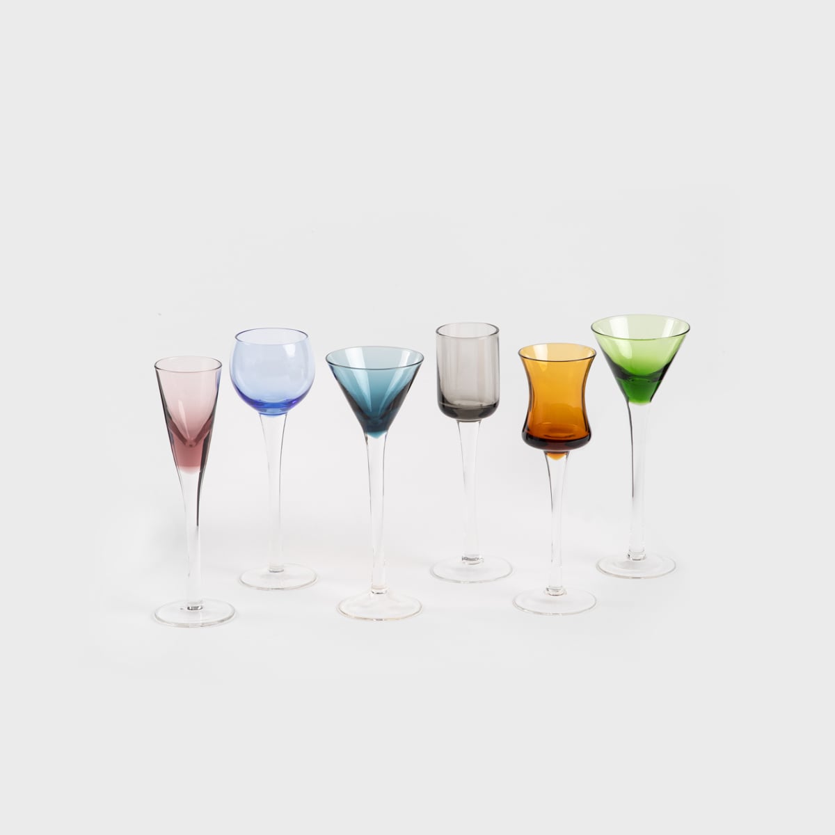 Set of vodka glasses SAMBER Set of 6 Vodka Glasses with Multicolor Finish