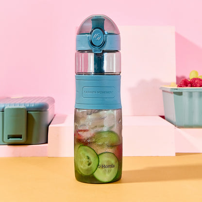 POPPIE Blue Bottle 0.6L - Ergonomic and Compact