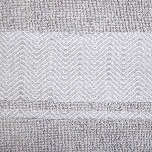 MAIARA Cotton Grey Towel with Decorative Stitching 70x130 cm