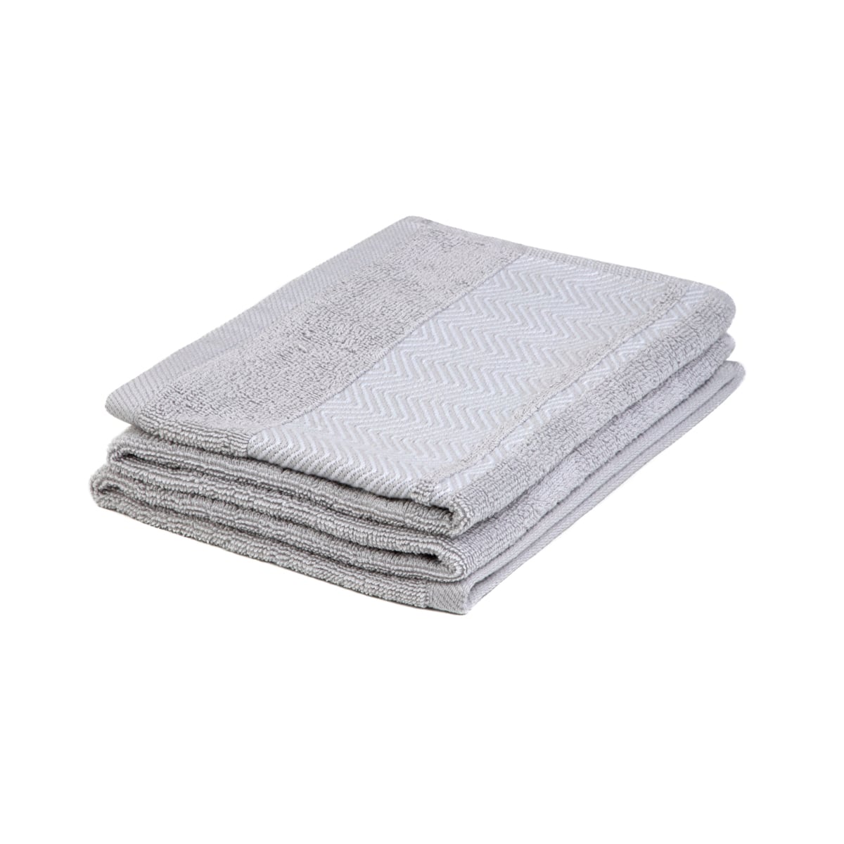 MAIARA Cotton Grey Towel with Decorative Stitching 50x90 cm