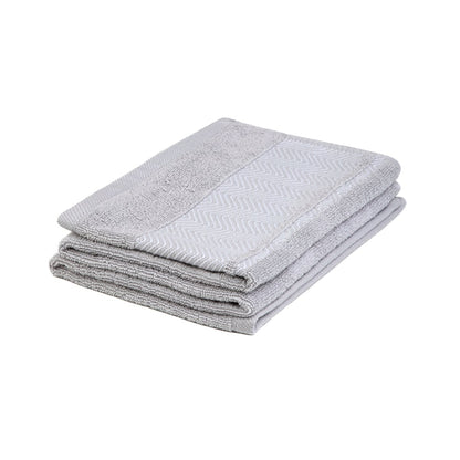 MAIARA Cotton Grey Towel with Decorative Stitching 50x90 cm
