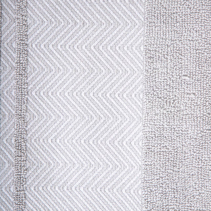 MAIARA Cotton Grey Towel with Decorative Stitching 50x90 cm