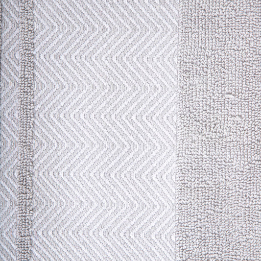 MAIARA Cotton Grey Towel with Decorative Stitching 50x90 cm