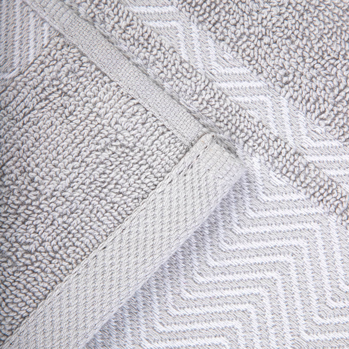 MAIARA Cotton Grey Towel with Decorative Stitching 50x90 cm