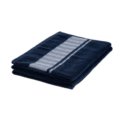 MAIARA Cotton Navy Blue Towel with Decorative Stitching 70x130 cm