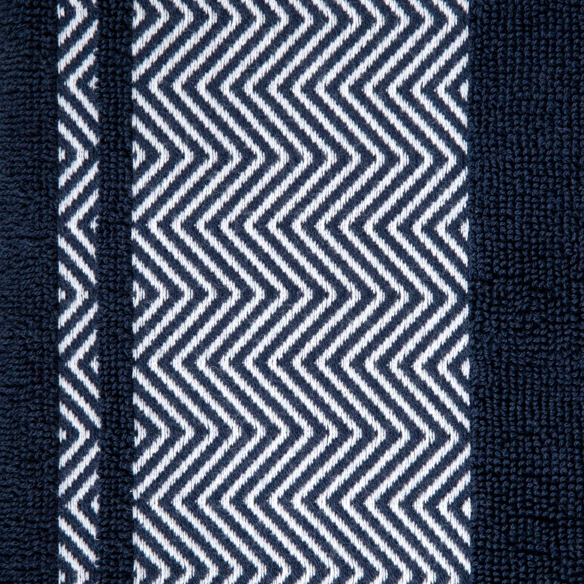 MAIARA Cotton Navy Blue Towel with Decorative Stitching 50x90 cm
