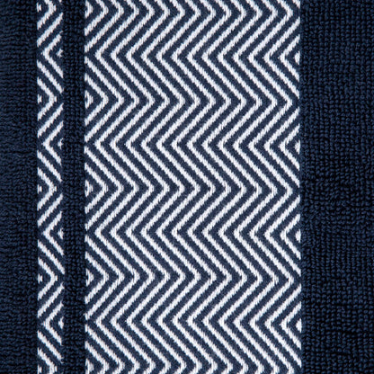 MAIARA Cotton Navy Blue Towel with Decorative Stitching 50x90 cm