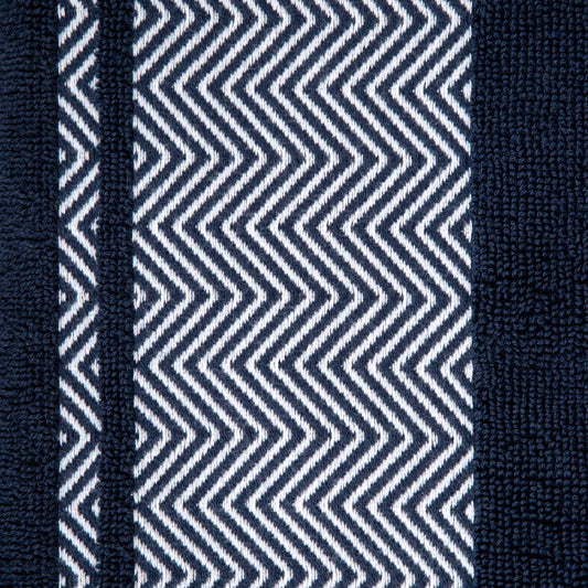 MAIARA Cotton Navy Blue Towel with Decorative Stitching 50x90 cm