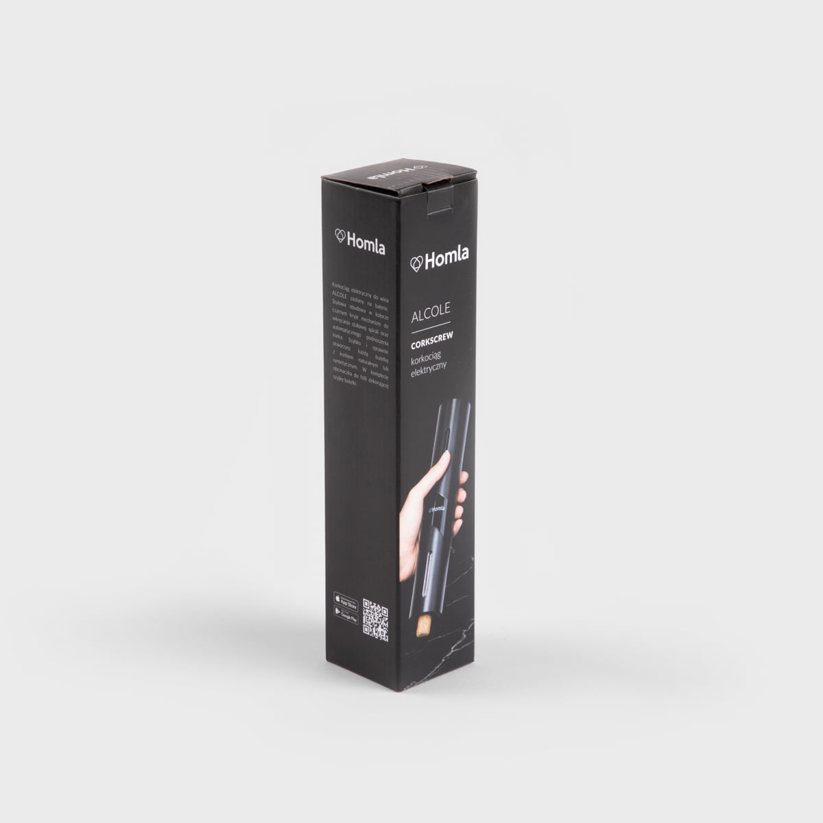 ALCOLE Electric Black Corkscrew - Compact Wine Opener