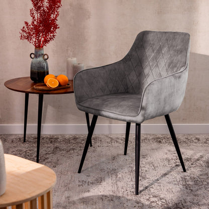 SATORI Grey Chair with Ergonomic Design and Metal Legs