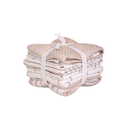 HERIETT Cotton Beige Universal Towels Set 4pc 30x30 cm