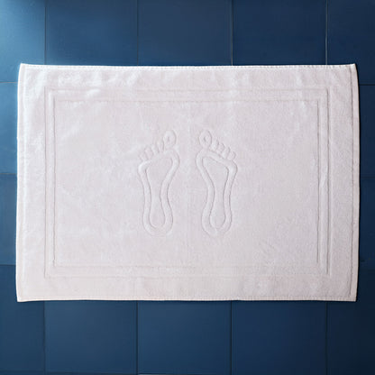 CORNEL Cotton White Hotel Footer Rug 50x70 cm