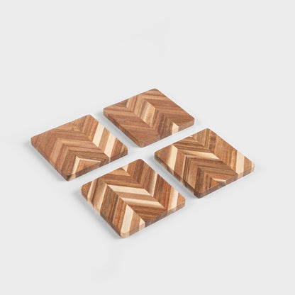 MOOKA Wooden Square Washers Set of 4