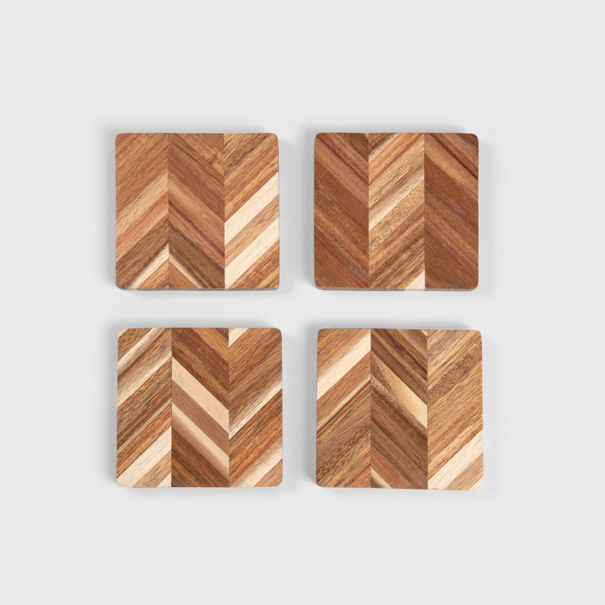 MOOKA Wooden Square Washers Set of 4