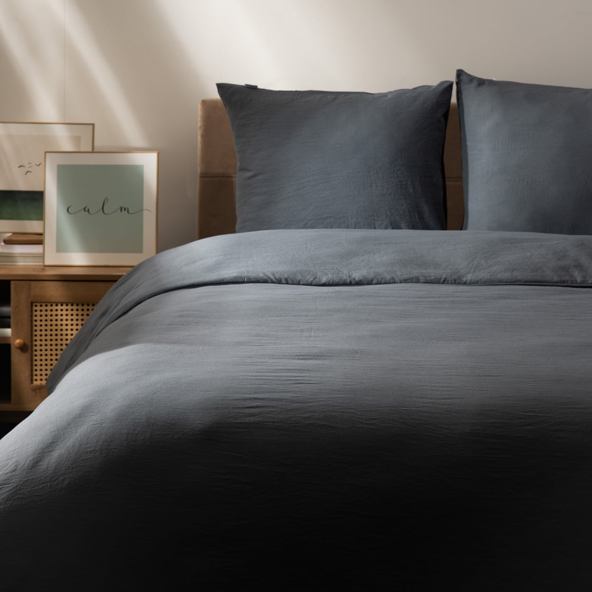 MAISY Microfibre Grey Bedding Set 220x200 cm with 2 Pillowcases