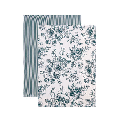 NELE Kitchen Cloth Set in Floral Design - 2 Pack 45x65 cm