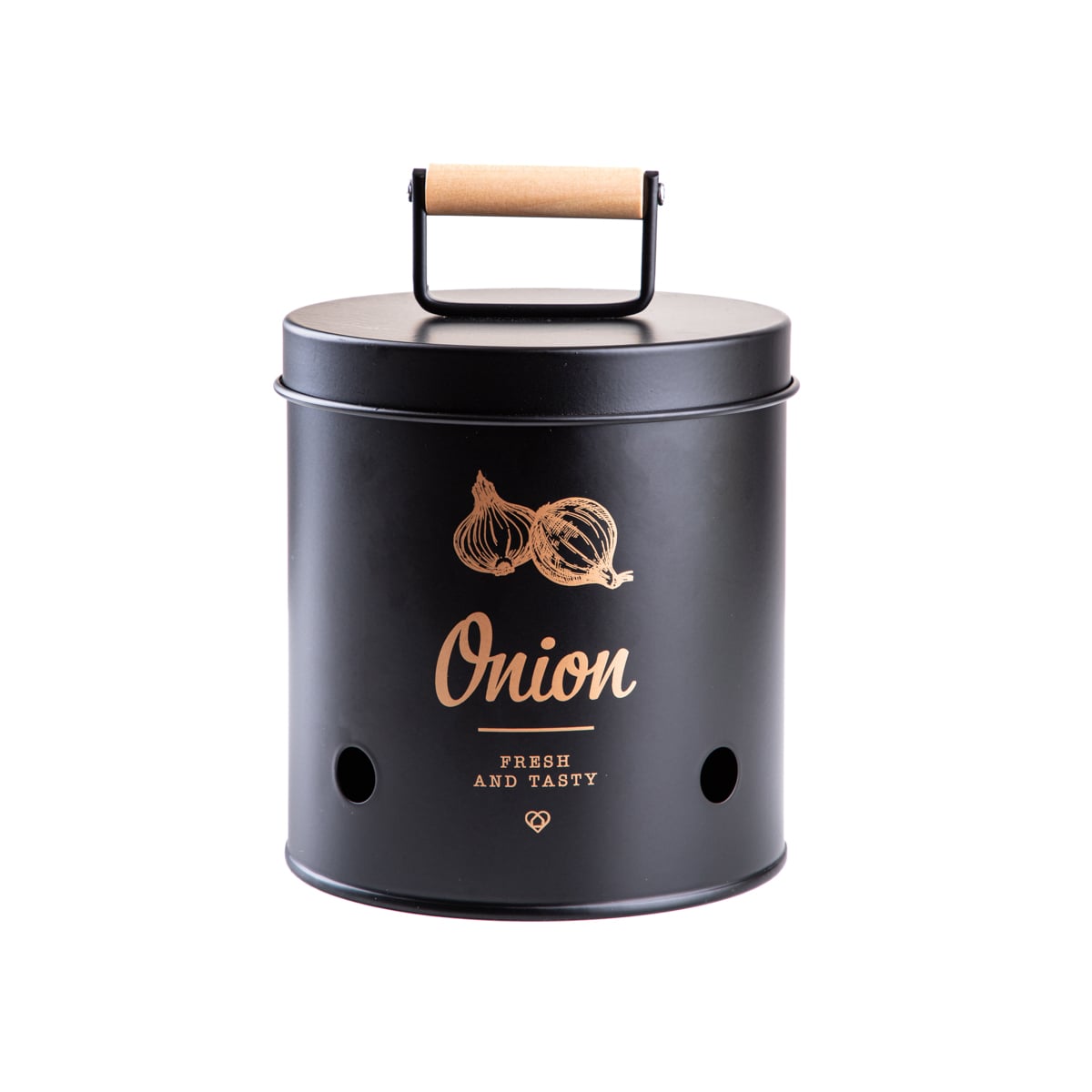 YENNIS Onion Container Black 20x15x15 cm Metal Storage