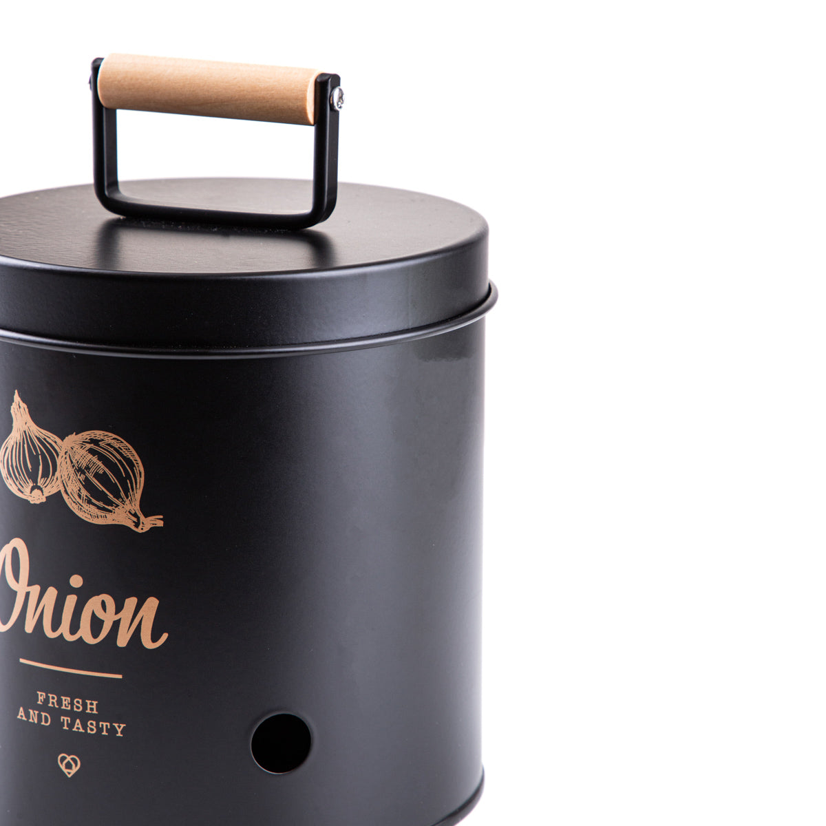 YENNIS Onion Container Black 20x15x15 cm Metal Storage