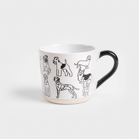 HUROS Ceramic Mug with Dog Pattern - 0.45L