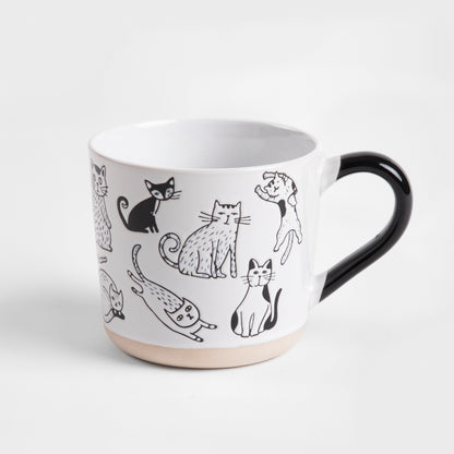 HUROS Cat Ceramic Mug 0.45L - Durable Stoneware Coffee Cup