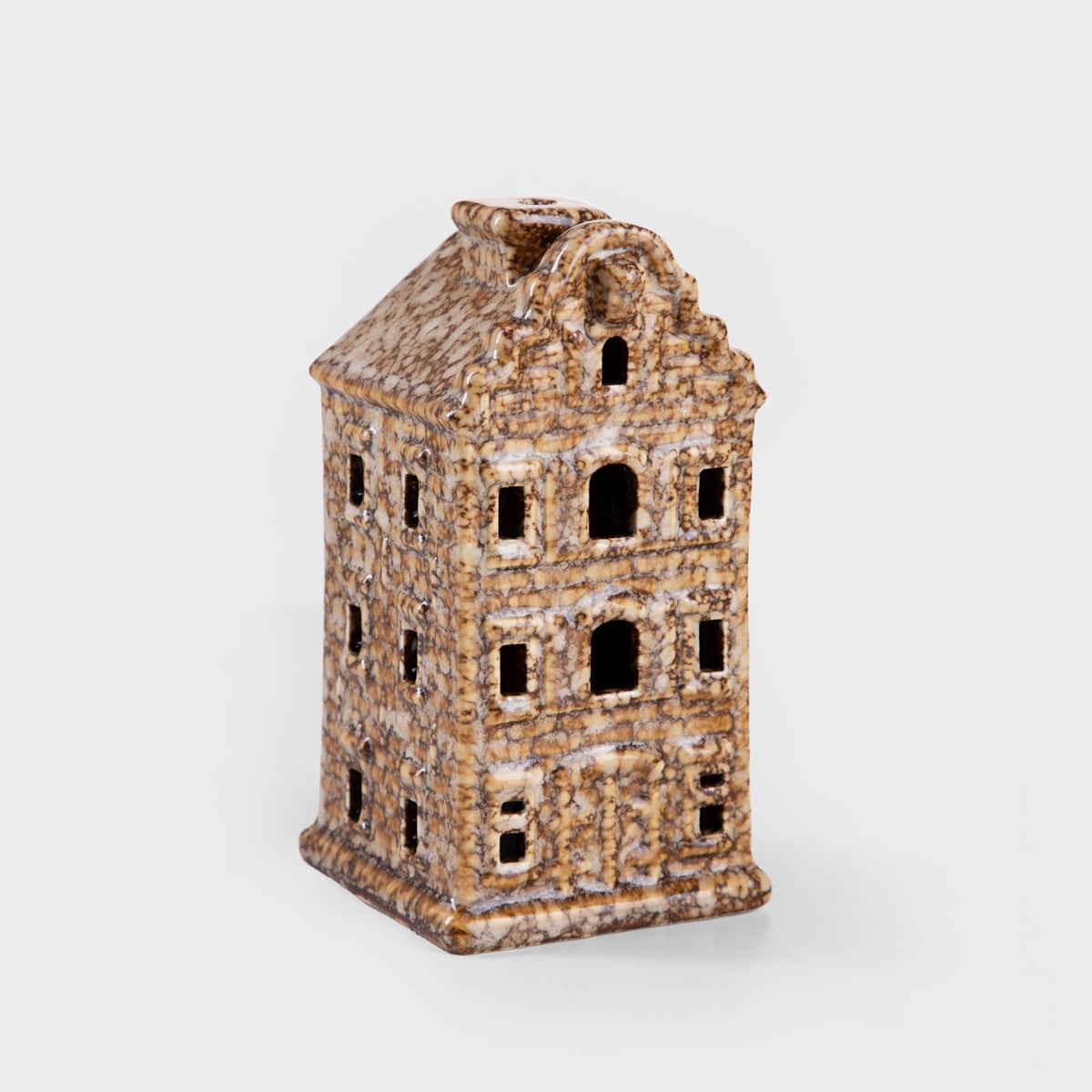 Led house Ceramic Brown LED Decorative House Lantern CRISPO 7x7x14 cm
