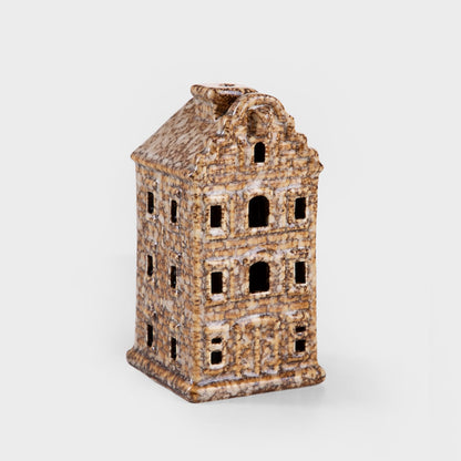 Led house Ceramic Brown LED Decorative House Lantern CRISPO 7x7x14 cm