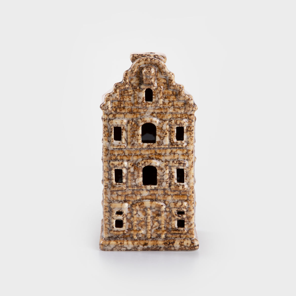 Led house Ceramic Brown LED Decorative House Lantern CRISPO 7x7x14 cm