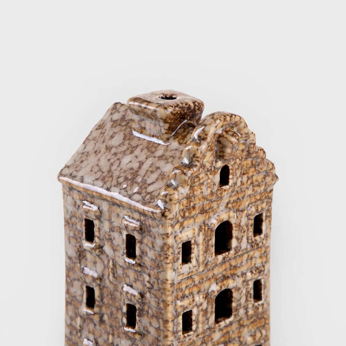 Led house Ceramic Brown LED Decorative House Lantern CRISPO 7x7x14 cm