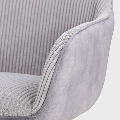 PESA Chair in Combined Grey Fabric with Wooden Legs 60x56x82 cm