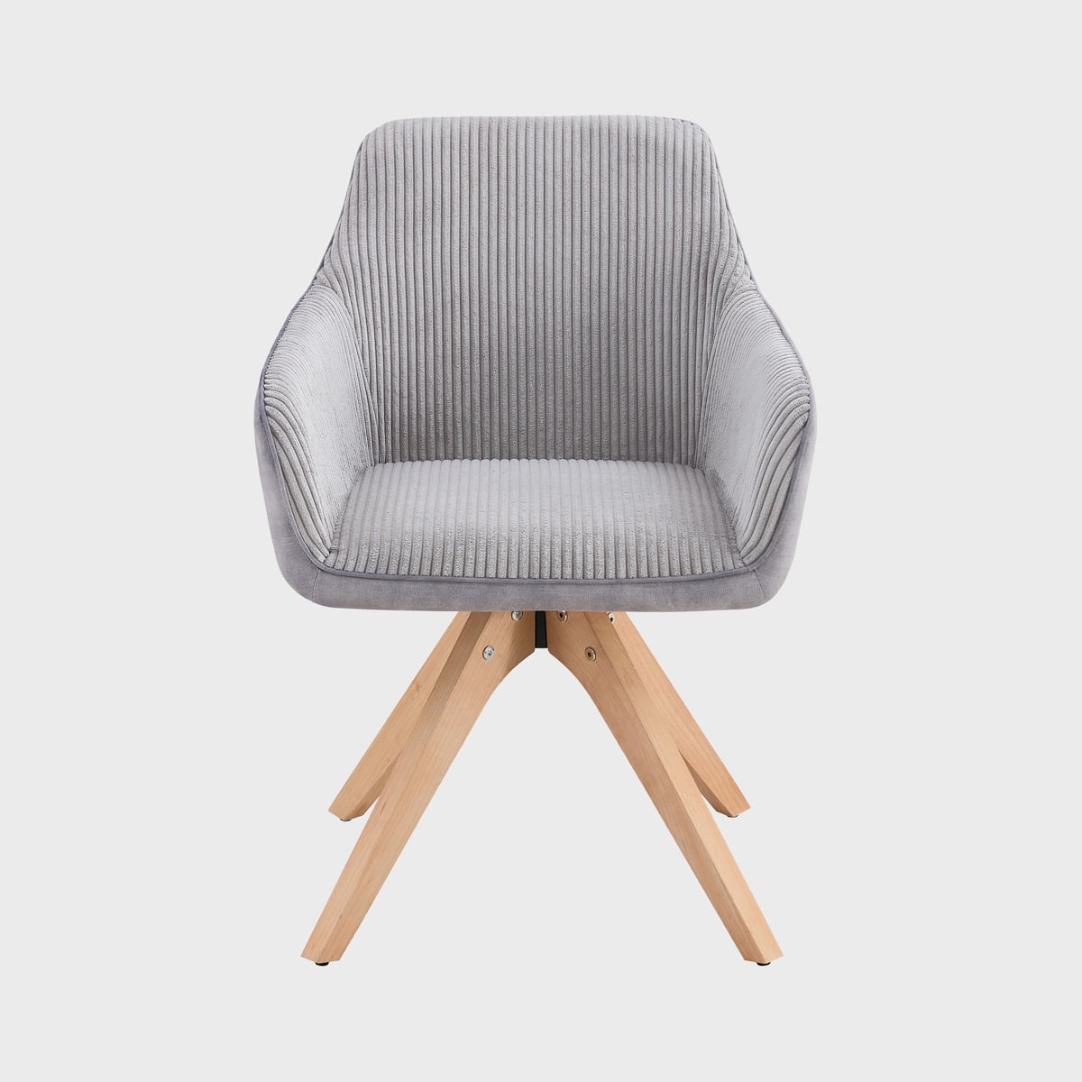PESA Chair in Combined Grey Fabric with Wooden Legs 60x56x82 cm