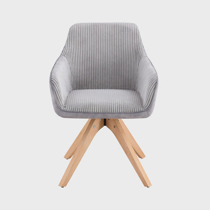 PESA Chair in Combined Grey Fabric with Wooden Legs 60x56x82 cm
