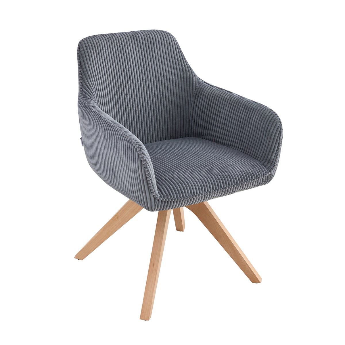 PEMA Corduroy Dark Grey Chair 60x56x82 cm