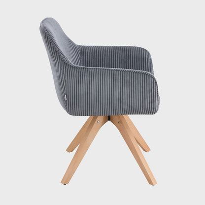 PEMA Corduroy Dark Grey Chair 60x56x82 cm