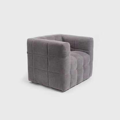 BISKOTO Grey Fabric Armchair 82x70x65 cm