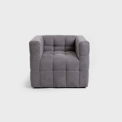 BISKOTO Grey Fabric Armchair 82x70x65 cm