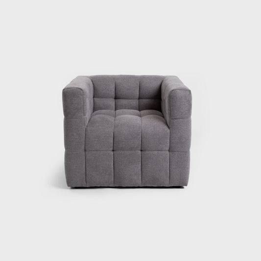 BISKOTO Grey Fabric Armchair 82x70x65 cm