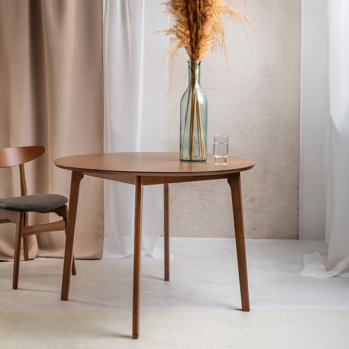 MALTI Brown Table 100x100x75 cm by HOMLA