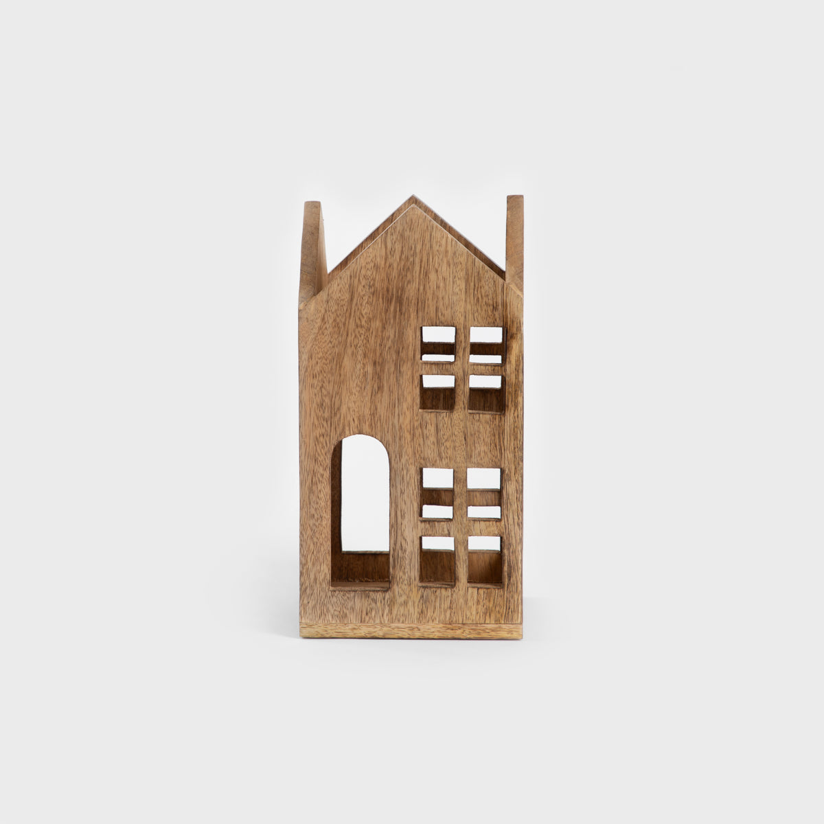 MANGOS Mango Wood House Lantern - Rustic Standing Decoration