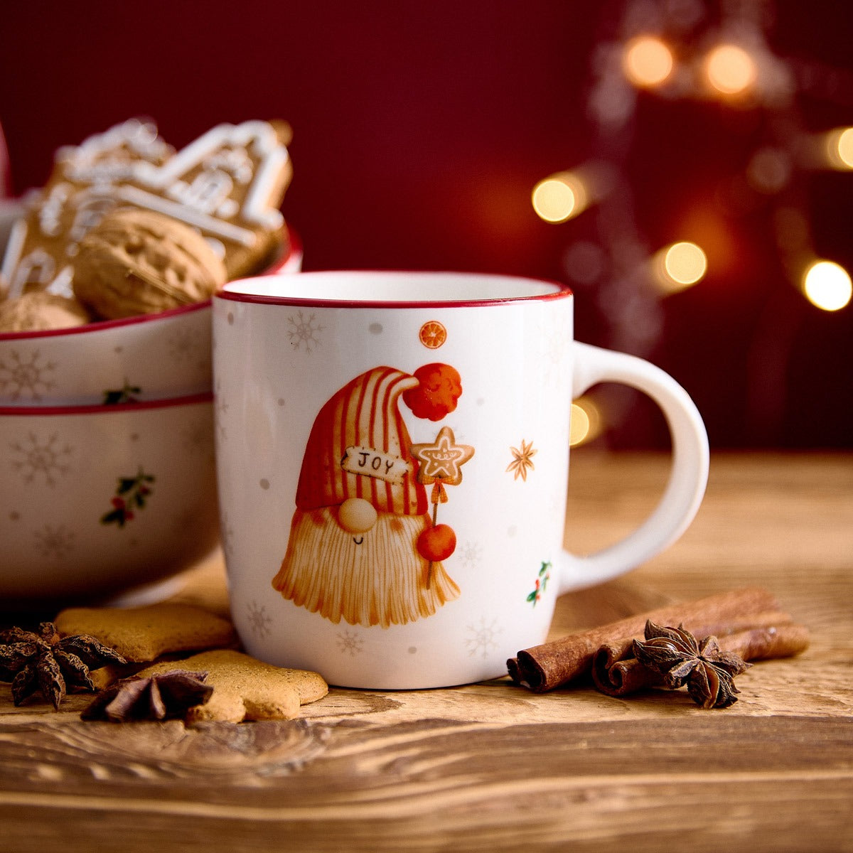Ceramic Christmas Gnome Mug 320ml