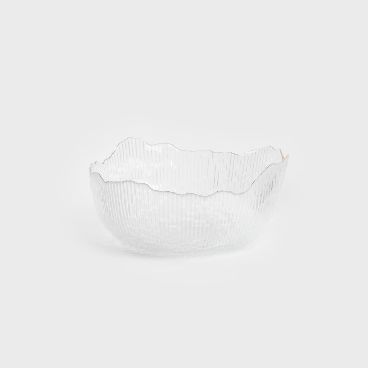 APOLA Fluted Transparent Glass Serving Bowl 9x20 cm