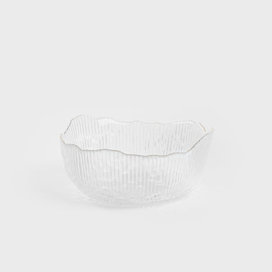 APOLA Fluted Transparent Glass Serving Bowl M 7.5x17 cm
