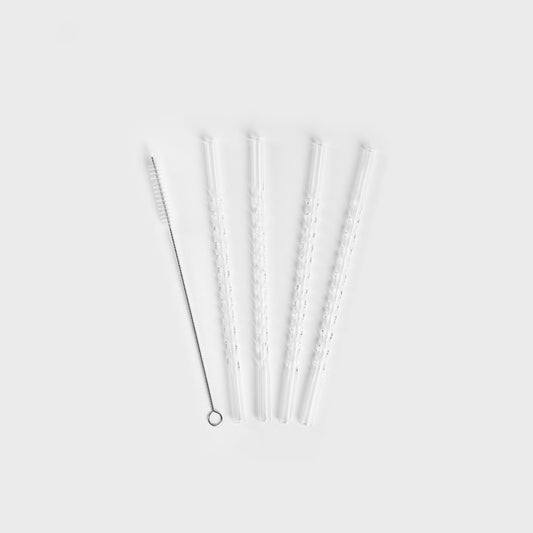 Set of straws Set of 5 ALCOLE Glass Straws with Cleaner