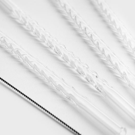 Set of straws Set of 5 ALCOLE Glass Straws with Cleaner