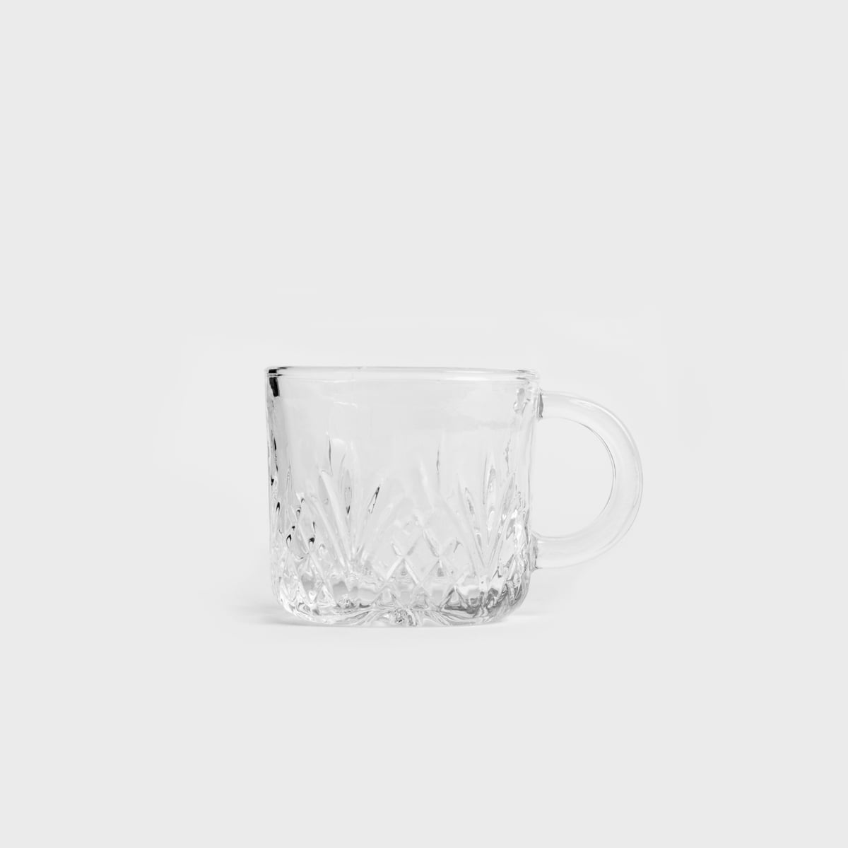 MIRRA Small Patterned Glass Mugs with Ear - Set of 2