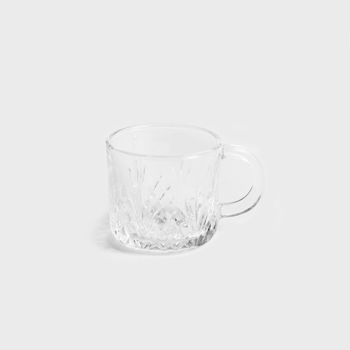 MIRRA Small Patterned Glass Mugs with Ear - Set of 2