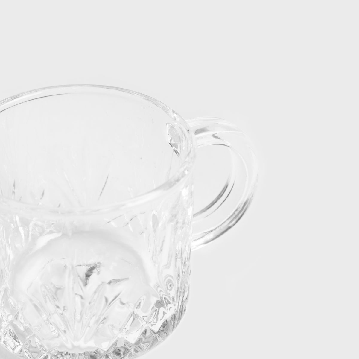 MIRRA Small Patterned Glass Mugs with Ear - Set of 2