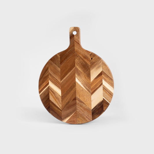 NEVADO Round Herringbone Serving Board 42x31x3 cm